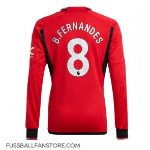 Manchester United Bruno Fernandes #8 Replik Heimtrikot 2023-24 Langarm